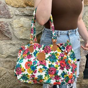 Victorian Garden canvas duffel bag purse